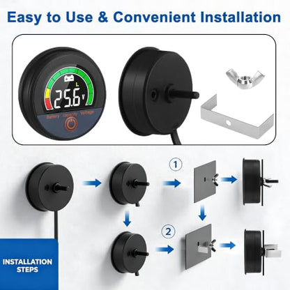 12V 24V 48V 60V 84V Voltage Meter with Bracket Compatible with Golf Cart