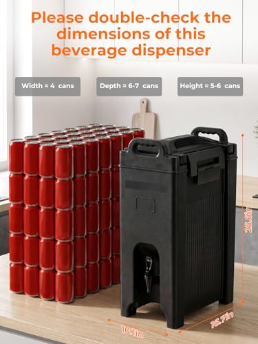 Insulated Beverage Dispenser 5 Gal, Commercial Hot/Cold Drink Dispenser - size: 5 GAL