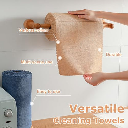 Jessy Home 80 Pack Microfiber Cleaning Cloth Roll Reusable Paper Towels 12"x12" Tear Away Cloth, Microfiber Towels for Cars, Wash Cloths, Lint Free Rags for House, Kitchen,Window,Cleaning Supplies - color: Dark Brown