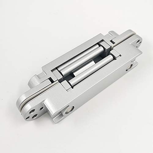 Concealed Door Hinges Heavy Duty Invisible Hidden Hinges 3-D Adjustable - 1 Pair - color: 6"_Silver_2 Pack