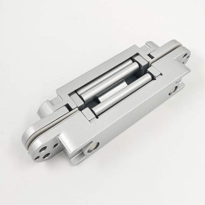 Concealed Door Hinges Heavy Duty Invisible Hidden Hinges 3-D Adjustable - 1 Pair - color: 6"_Silver_2 Pack