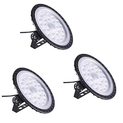 100W LED High Bay Light lamp Factory Warehouse Industrial Lighting 10000 Lumen 6000-6500K IP65 Warehouse LED Lights- Commercial Bay Lighting for Garage Factory Workshop Gym (100W 3) - size: 100W 3pcs