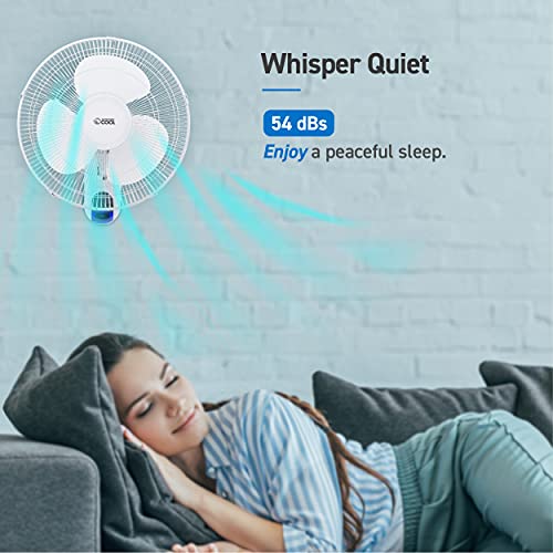 Commercial Cool 16 inch Wall Fan with Remote, White (CCFWR16W) - size: 16 Inch White Wall Fan