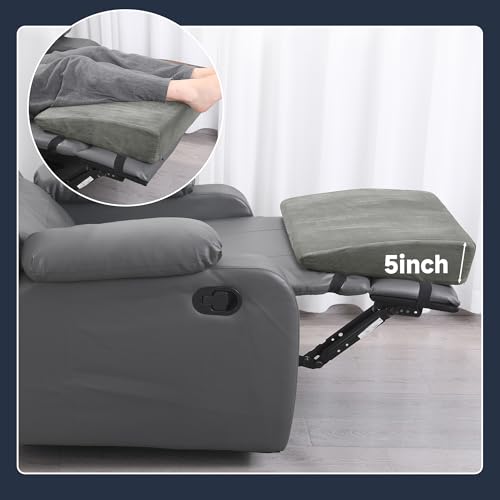 MABOZOO Wedge Recliner Leg Pillow, Foam Extra Large Foot Rest Cushion with Adjustable Straps, Recliner Footrest Extender Leg Elevation Pillow Wedge Pillow for Recliner, Bed, Sofa, Couch (Gray) - color: Gray