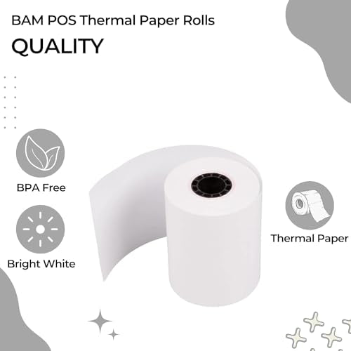 BAM POS, Thermal Paper Rolls, 3-1/8" x 230 ft, Pack of 10 - Value Pack - size: 10 rolls