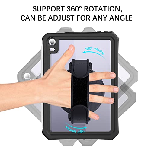 360 Degree Rotating Sticky Tablet Stand, Multi-Angle Adjustable Adhesive Tablet Stand with Hand Strap, Compatible with iPad Pro 11/12.9, Air, Samsung Galaxy Tabs, 9.7"-13" Tablets - color: Black, size: 6.22inch