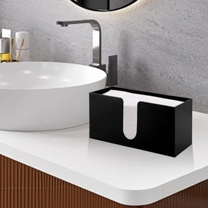 Paper Towel Holder Countertop, Acrylic Napkin Dispenser, Multifold Paper Towel Dispenser, Black Napkin Holder for Z-fold C-fold Trifold