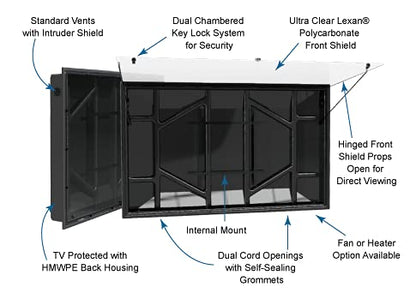 The TV Shield 60-65 Inch Outdoor TV Enclosure - Weatherproof TV Cabinet - color: Standard, size: 60-65"