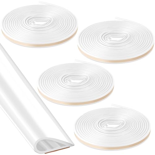 4 Pcs Adhesive Fire/Smoke Door Gasket Seal, 0.5" W X 0.25" H X 20' L, White - color: White, size: 0.5" W X 0.25" H X 20' L