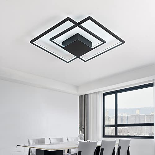 Modern LED Ceiling Light,Black,Frame Flush Mount Ceiling Light - size: 2-light squares