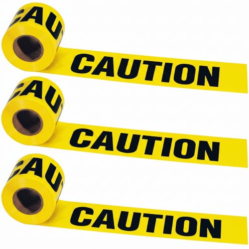 IRWIN Tools STRAIT-LINE 66200 Barrier Tape Roll, CAUTION, 3-inch by 300-foot (66200) (Pack of 3) - size: One Size (Pack of 3)