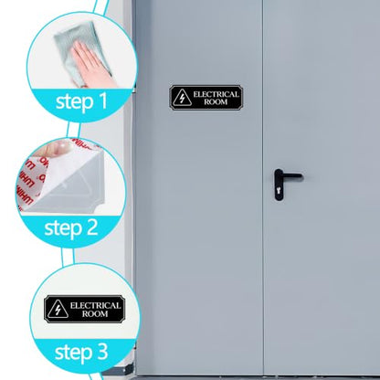 Electrical Room Door Sign for Business,Self-Adhesive Durable Modern - color: ELECTRICAL ROOM 639