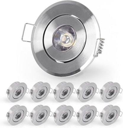 10pcs 2 inch Gimbal LED Recessed Light Small Recessed Lights AC120V - color: Cool White/Silver
