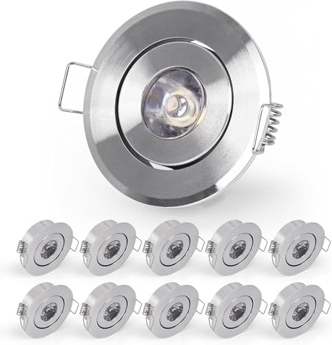 10pcs 2 inch Gimbal LED Recessed Light Small Recessed Lights AC120V - color: Cool White/Silver