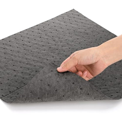 Okllen 50 Pcs Oil Absorbent Pads, 16"x18" Pigmats Spill Pads Dimpled Texture for Fast Spill Cleanup for Garage, Workshop & Industrial Use