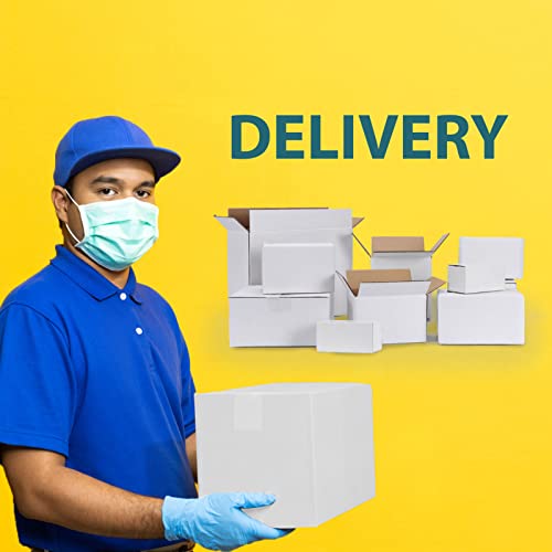 Calenzana 8x6x4 Shipping Boxes Set of 40, White Corrugated Cardboard Box for Mailing Packing Gifts Small Business - size: 8x6x4, style: 40 Pack
