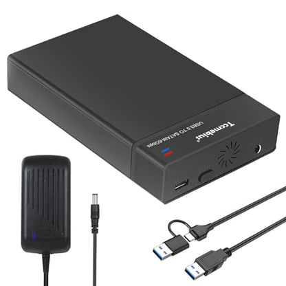 External Hard Drive Enclosure USB 3.0 Docking Station for 2.5 3.5 Inch SATA HDD SSD Up to 22TB, with 12V/3A Power Supply, USB A/C Cable, Support UASP Automatic Sleep Function (TCC-S8)