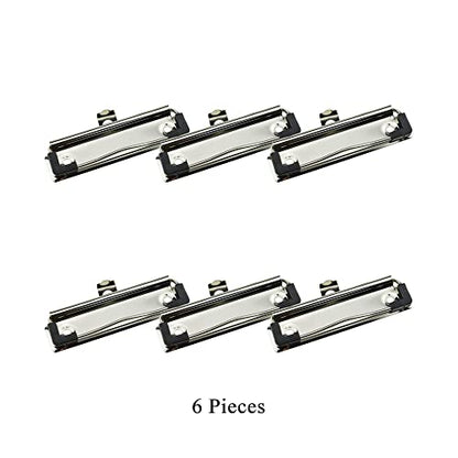 HAHIYO 3.94 Inches Metal Clipboard Clips with Rubber Grips 6 Pack Mountable Sturdy Strong Springs with Rivets Document File Wood Plastic Clips Board for Office School Home - style: Silver-3.94in-6p