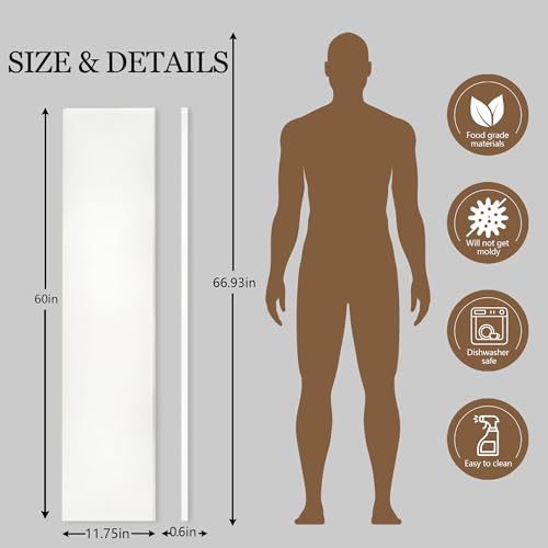 Commercial Cutting Board 810338, Plastic Poly Kitchen Board Dishwasher Safe, Compatible Replacement for 810338, Heavy Duty Food Prep Surface for Restaurant Use (60 x 11.75 x 0.6 inch) - color: White, size: 60"L x 11.8"W