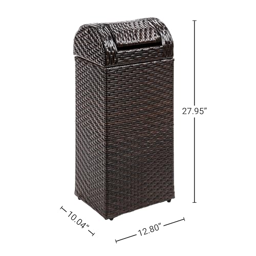 happimess Darla 13 Gal Outdoor Trash Can Swing Top, Brown - color: Brown, size: 13 Gallons