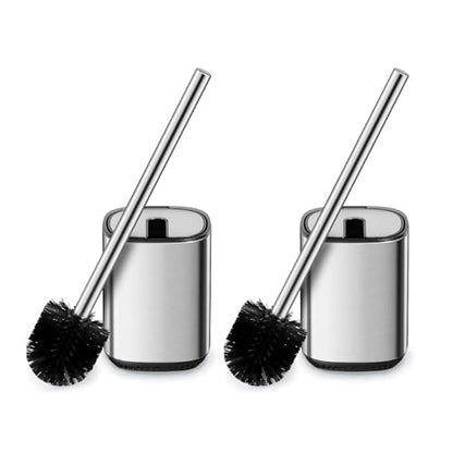 Toilet Brush and Holder Set Toilet Bowl Brush Stainless Steel Automatic Open lid Toilet Bowl Cleaner Brush Set Toilet Scrubber Kit Toilet Cleaning Brush for Bathroom - color: Stainless Steel