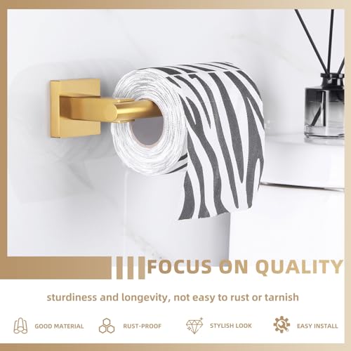 Suyar Brushed Gold Toilet Paper Holder, Bathroom Toilet Paper Roll Holder - color: Brushed Gold