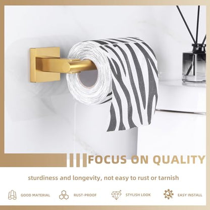 Suyar Brushed Gold Toilet Paper Holder, Bathroom Toilet Paper Roll Holder - color: Brushed Gold