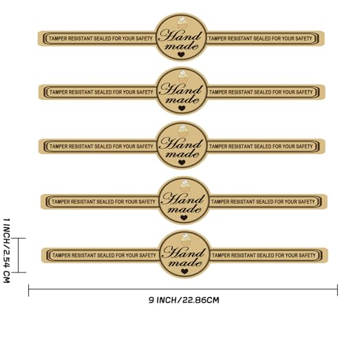 Food Retail Package Seal Labels,9x1 Inch Safe Secure Package Tamper Resistant Stickers for Handmade Baking Craft Arts （200 Pcs）