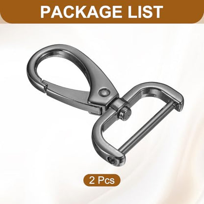 HARFINGTON 2Pcs Detachable Snap Hook Swivel Clasp 1" D Ring with Swivel Lobster Claw Clasps Hook for Purse Strap Keychain Bag DIY Craft, Gunmetal - color: Gunmetal, size: 1"