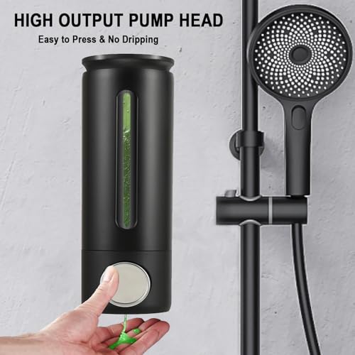 Manual Wall Mounted Soap Dispenser, 16.9oz Black Plastic Lotion Container - color: A-black