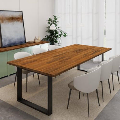 Howizz 48 x 25 in. Solid Wood Table Top, Teak Stained Acacia Desktop for Standing Desk/Office Tabletop/Countertop, 1in. Thick - color: 1 - Teak Look, size: 48"L x 25"W x 1"Th