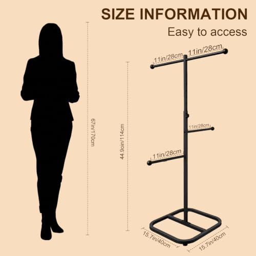 DALEMHOME Adjustable Bag Rack Stand, 37"-44.8" Heavy Duty Metal Display