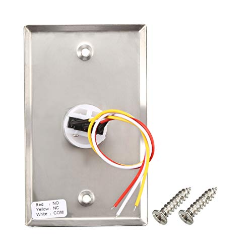 uxcell Door Release Button Push to Exit Resettable NO/NC/COM Switch for Access Control Panel 115mmx70mm 36V 3A Stainless Steel