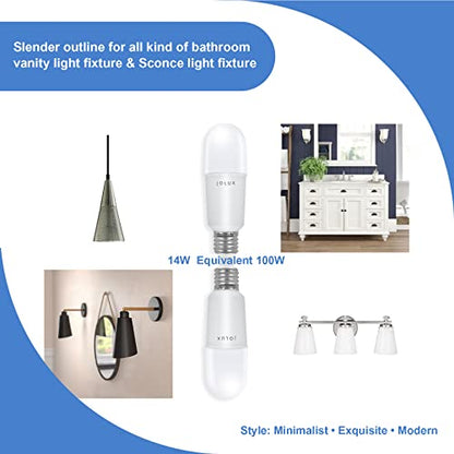 Jolux LED Stick Bulb, 100W Equivalent E26 Bulb,Enclosed Fixtures, 6 Count - color: Soft White(2700k)