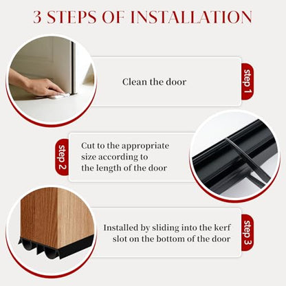 2 Pcs 36" Black Double Bubble Kerf Door Sweep - color: Black