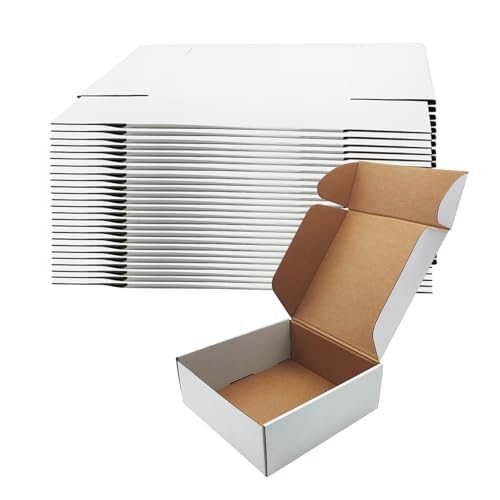 8x8x3 inch White Shipping Boxes 25Pack,Craft Gift Boxes,Bulk of Mailers - size: 8''x8''x3''