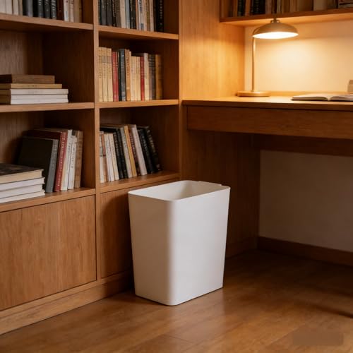 Zopnny 3-Pack 4.5 Gallon Slim Plastic Trash Can, Trash Waste Grabage Can - color: White