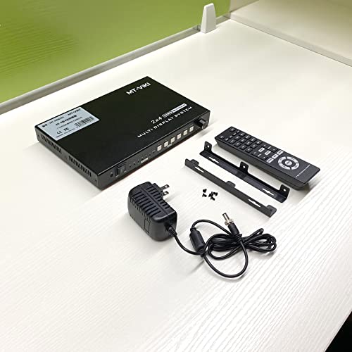 MT-VIKI 4K Video Wall Controller 2X2 with 2 HDMI Input+ 4 HDMI Output, TV Wall Controller 4K30Hz Support Point-to-Point Display + 180° Degree Rotate + 3.5MM Audio [Non-Stretching & Non-deforming] - style: 2x2 (HDMI+HDMI)