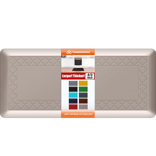 4/5 Inch Thicker Kitchen Mats Anti Fatigue Comfort Mat Standing Desk Rugs - color: Khaki, size: 39"L x 17"W x 0.8"Th