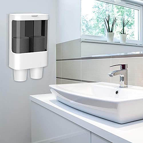 LBTING Water Cooler Cup Dispenser, Fit 4oz - 6oz Cups, White - color: White, size: Double