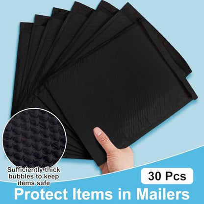 Henoyso 30 Pcs Bubble Poly Mailers Padded Envelopes,Black,10 X 14 Inches - color: Black, size: 10 x 14 Inches
