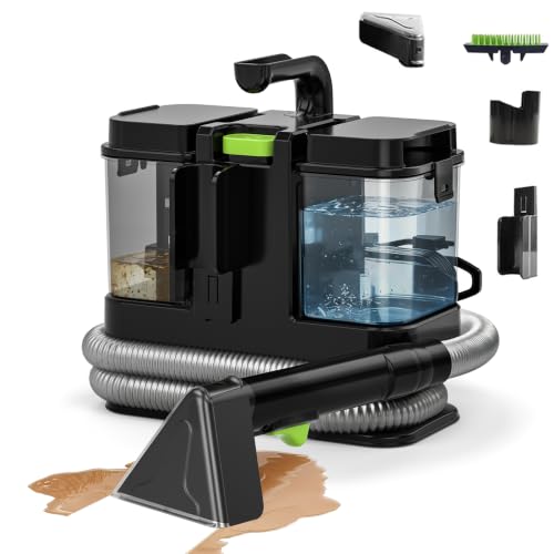 18Kpa Carpet Cleaner Machine, Portable Carpet and Upholstery Cleaning Machine, Deep Cleaning for Rugs, Couch, Car Interiors Stains, Pet & Family Friendly, 120V (GREEN) - color: GREEN