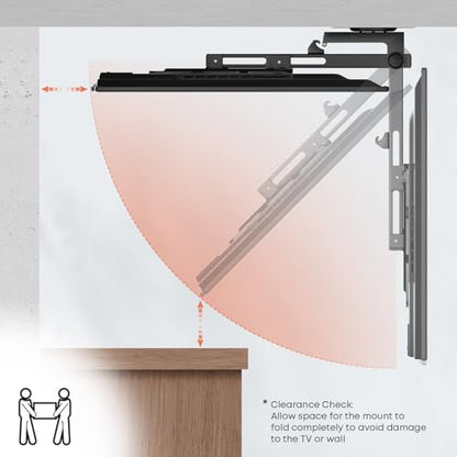 Flip Down TV Mount for Most 23'' to 55'' TVs, Manual Ceiling TV Mount