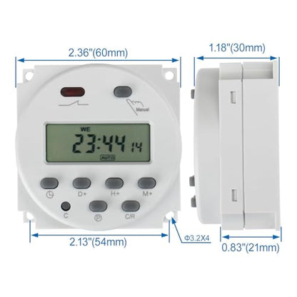 Baomain Time Switch Relay,Digital LCD Programmable Timer,24V DC/AC Input,200-250V 16A Output,28 Programs Daily/Weekly Schedule,CN101A for Lighting and Equipment Control (Pack of 3) - size: Timer (Pack of 3)