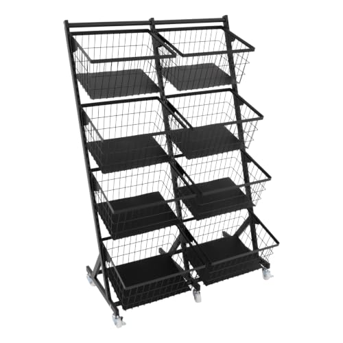 Store Snack Rack Display Stand, Multifunctional Retail Display Racks, Black - color: Black
