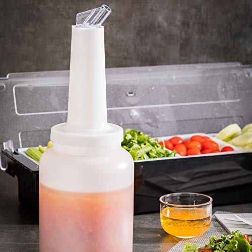 Restaurantware Plastic Storage Container Bottle, Quick Pour, 2 qt - color: Clear, size: 64 Ounces