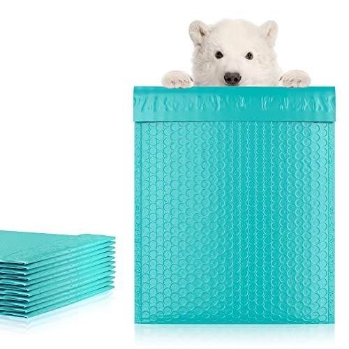 Poly Bubble Mailers, 8.5 x 11 Inch Teal Padded Mailers, Self Seal Shipping Envelopes, Lightweight Poly Mailer Bags, Waterproof Mailing Bags, Pack of 25 - color: Teal, size: 8.5" x 11" / 25 Pack