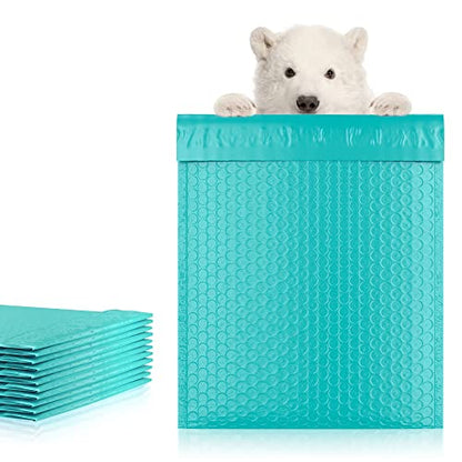 Poly Bubble Mailers, 8.5 x 11 Inch Teal Padded Mailers, Self Seal Shipping Envelopes, Lightweight Poly Mailer Bags, Waterproof Mailing Bags, Pack of 25 - color: Teal, size: 8.5" x 11" / 25 Pack