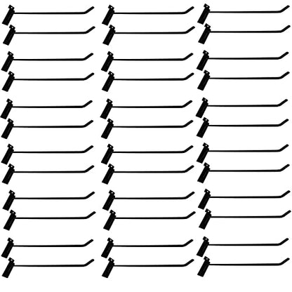 12" Slatwall Hooks,Black,Hanger Display,Display Panel Hooks Wire Metal 12 Pc Set