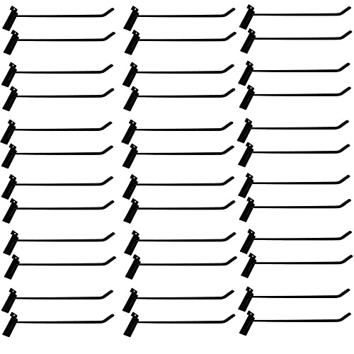 12" Slatwall Hooks,Black,Hanger Display,Display Panel Hooks Wire Metal 12 Pc Set